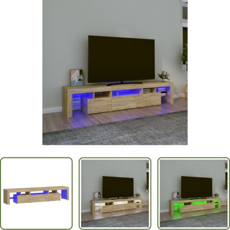 vidaXL Mobile TV Rovere Sonoma -  Mobile Porta TV con Luci LED Rovere Sonoma 200x36,5x40 cm