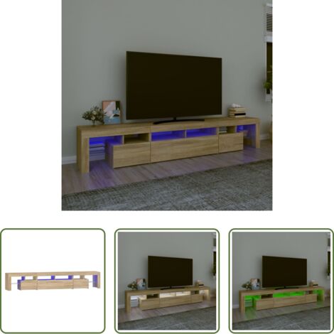vidaXL Mobile TV Rovere Sonoma -  Mobile Porta TV con Luci LED Rovere Sonoma 230x36,5x40 cm