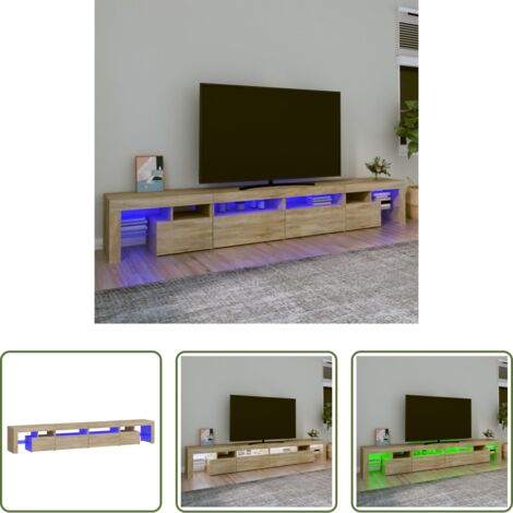 vidaXL Mobile TV Rovere Sonoma -  Mobile Porta TV con Luci LED Rovere Sonoma 260x36,5x40 cm