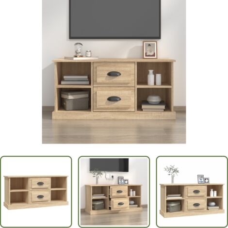 vidaXL Mobile TV Rovere Sonoma -  Mobile Porta TV Rovere Sonoma 99,5x35,5x48 cm Legno Multistrato