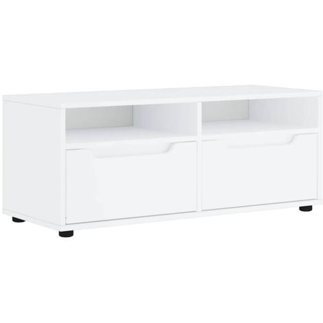 vidaXL Mobile TV VISNES Bianco 100x40x38 cm in Legno Multistrato