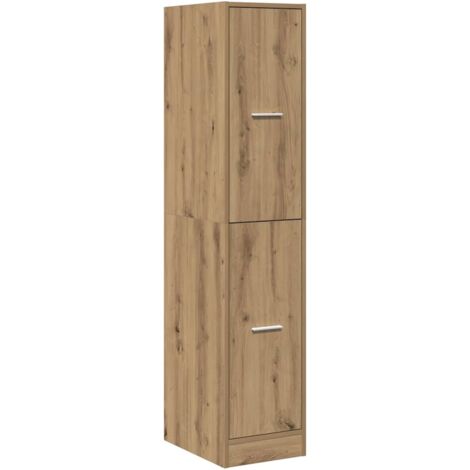 vidaXL Mobiletto da Farmacia Artigianale Rovere 30x41x144,5 cm Legno Agglomerato
