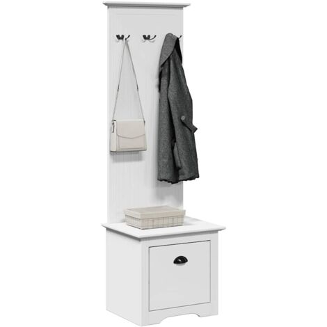 vidaXL Mobiletto da Ingresso con Ganci BODO Bianco 50x40x157 cm
