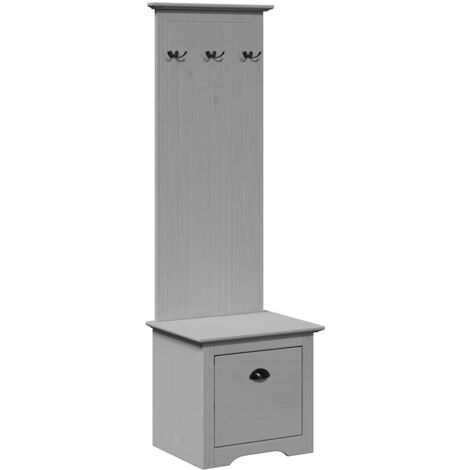 vidaXL Mobiletto da Ingresso con Ganci BODO Grigio 50x40x157 cm