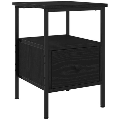 vidaXL Mobiletto da Notte con cassetto Rovere nero 34 x 36 x 50 cm
