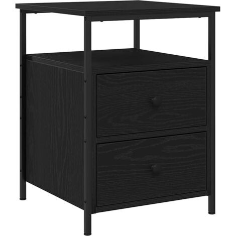 vidaXL Mobiletto da notte con cassetto Rovere nero 44 x 45 x 60 cm