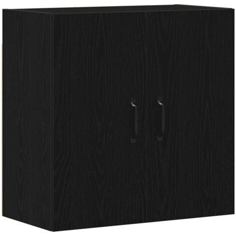 vidaXL Mobiletto da Parete Rovere Nero 60x31x60 cm in Legno Massello