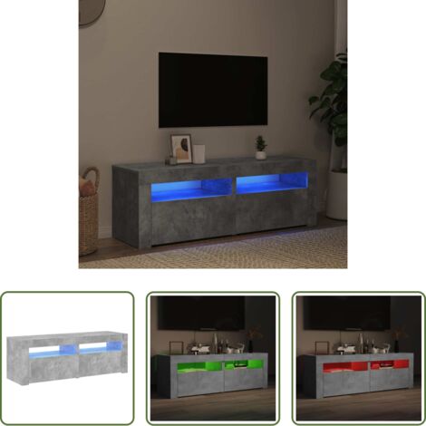 vidaXL Mobiletto HiFi -  Mobile Porta TV con Luci LED Grigio Cemento 120x35x40 cm