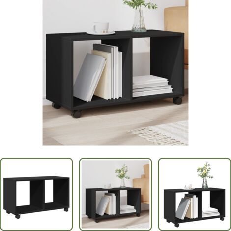 vidaXL Mobiletto in truciolato -  Mobiletto con Ruote Nero 72x33x42,5 cm in Truciolato