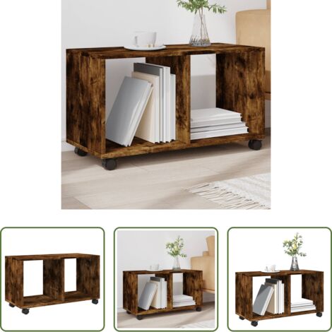 vidaXL Mobiletto in truciolato -  Mobiletto con Ruote Rovere Fumo 72x33x42,5 cm in Truciolato