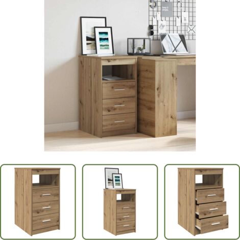 vidaXL Mobiletto portaoggetti -  Cassettiera Rovere Artigianale 40x50x76 cm in Truciolato