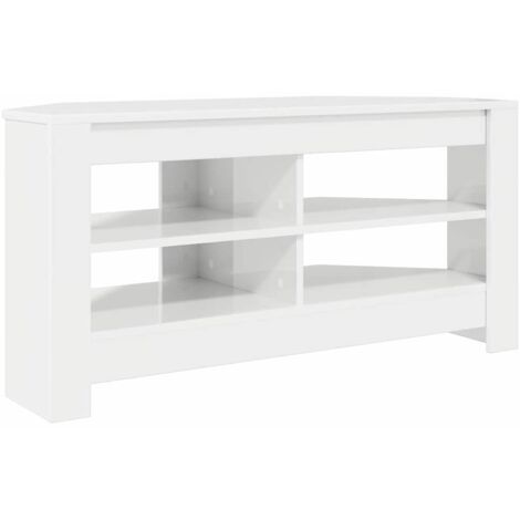 vidaXL MobileTVAngolare Bianco ad Alto Lucido 102 x 40,5 x 45 cm