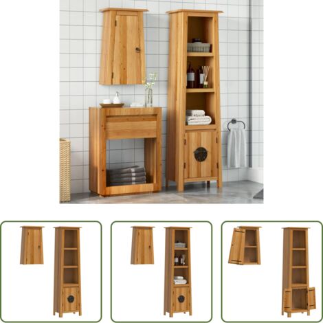 vidaXL Mobili da bagno -  Set Mobili da Bagno 2 pz in Legno Massello di Pino