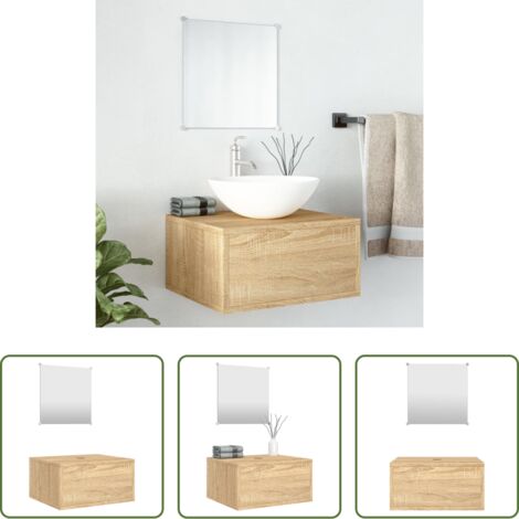 vidaXL Mobili da bagno -  Set Mobili da Bagno 2 pz Rovere in Legno Multistrato