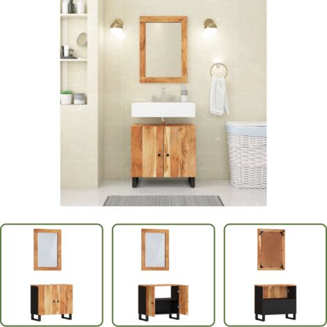 vidaXL Mobili da bagno -  Set Mobili da Bagno 2pz in Legno Massello di Acacia