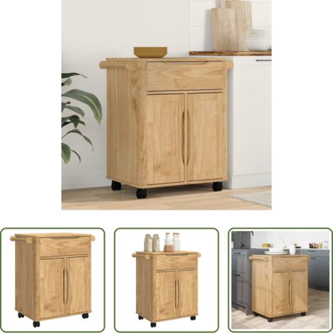 vidaXL Mobili da cucina -  Carrello da Cucina FLORO Marrone cerato 72,5 x 45 x 80 cm