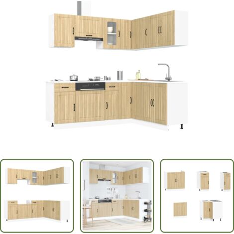 vidaXL Mobili da cucina con scomparti -  Set Mobili da Cucina 11 pz Lucca Rovere Sonoma in Truciolato