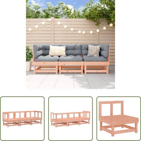 vidaXL Mobili da esterno -  Set Salotto da Giardino 3 pz in Legno Massello di Douglas