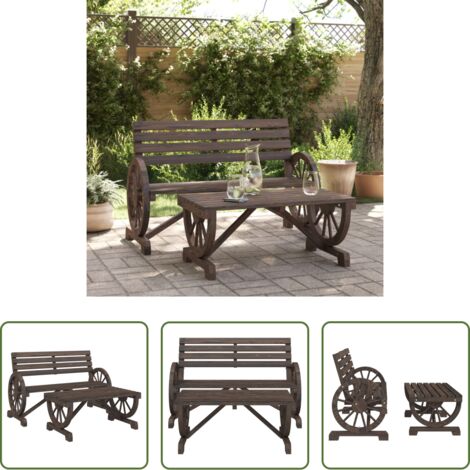 vidaXL Mobili da giardino -  Set Salotto da Giardino 2 pz in Legno Massello di Abete