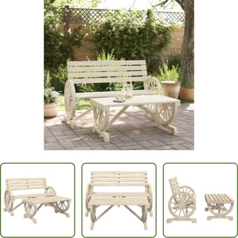 vidaXL Mobili da giardino -  Set Salotto da Giardino 2 pz in Legno Massello di Abete
