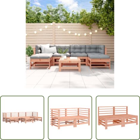 vidaXL Mobili da giardino -  Set Salotto da Giardino 7 pz in Legno Massello di Douglas