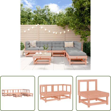vidaXL Mobili da giardino -  Set Salotto da Giardino 7 pz in Legno Massello di Douglas