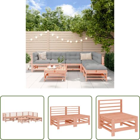 vidaXL Mobili da giardino -  Set Salotto da Giardino 7 pz in Legno Massello di Douglas