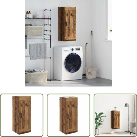 vidaXL Mobili da parete -  Pensile Legno vecchio 34,5 x 34 x 90 cm Legno multistrato