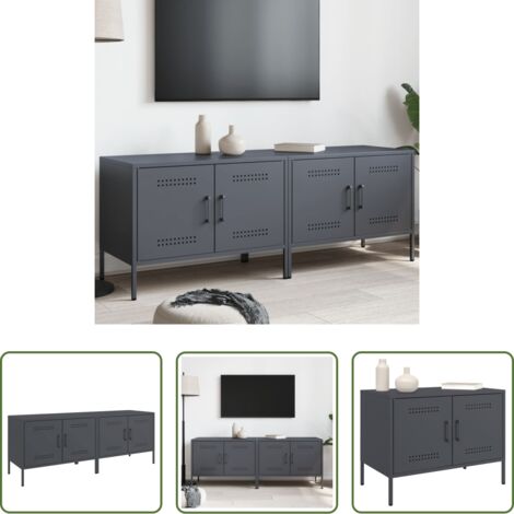vidaXL Mobili industriali -  Mobili TV 2pz Antracite 68x39x50,5 cm in Acciaio
