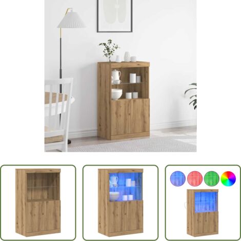 vidaXL Mobili moderni - Madia LED Marrone 60 x 37 x 100 cm Legno multistrato