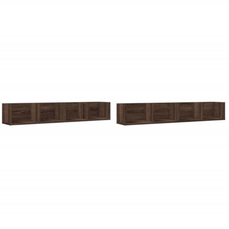 vidaXL Mobili Parete 2 pz Rovere Marrone 99x18x16,5 cm in Multistrato
