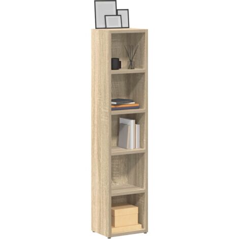 vidaXL Mobili Porta CD 2pz Rovere Sonoma 21x16x93,5 Legno Multistrato