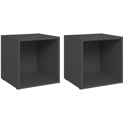 vidaXL Mobili Porta TV 2 pz Grigi 37x35x37 cm in Legno Multistrato