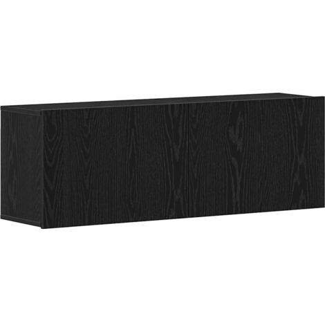 vidaXL Mobili Porta TV 2 pz Rovere Nero 120x30x41 cm Legno di Argilla