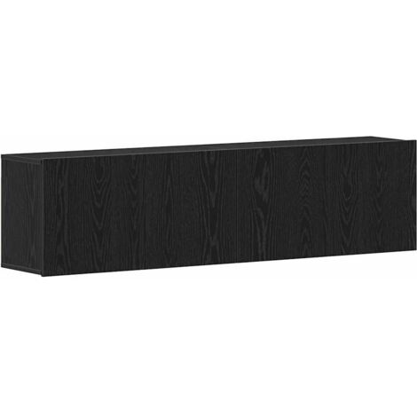 vidaXL Mobili Porta TV 2 pz Rovere Nero 160x30x41 cm Legno Assicellare