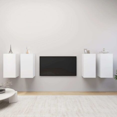 vidaXL Mobili Porta TV 4 pz Bianchi 30,5x30x60 cm in Legno Multistrato