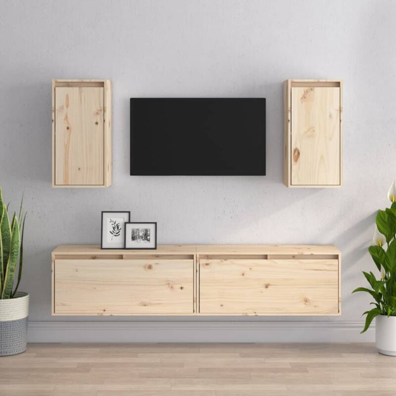 Vidaxl - Mobili Porta tv 4 pz in Legno Massello di Pino