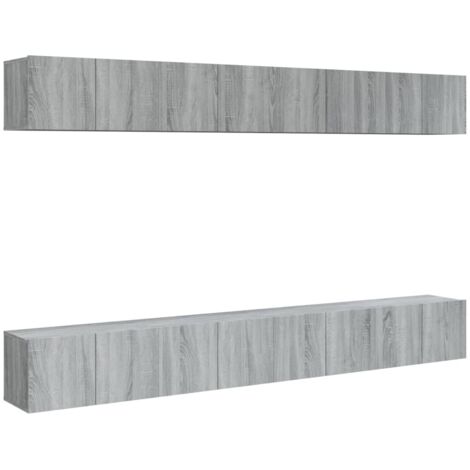 vidaXL Mobili Porta TV 8pz Grigio Sonoma 60x30x30 cm Legno Multistrato