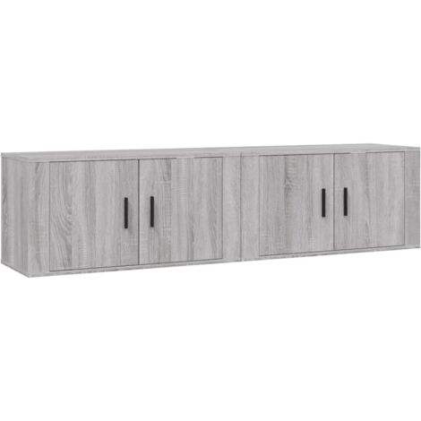 vidaXL Mobili Porta TV a Parete 2 pz Grigio Sonoma 80x34,5x40 cm