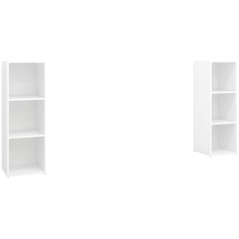 vidaXL Mobili TV 2 pz Bianchi 107x35x37 cm in Legno Multistrato