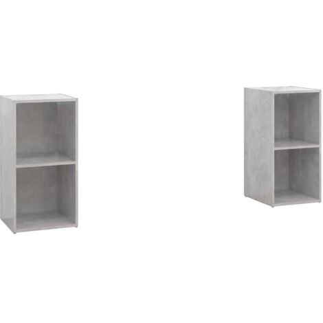 vidaXL Mobili TV 2 pz Grigio Cemento 72x35x36,5cm in Legno Multistrato