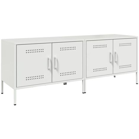 vidaXL Mobili TV 2pz Bianchi 68x39x50,5 cm in Acciaio