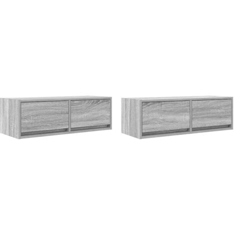 vidaXL Mobili TV 2pz Grigio Sonoma 80x31x25,5 cm Legno Multistrato
