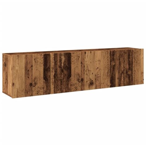 vidaXL Mobili TV a Parete 2pz Legno Antico 80x30x41 cm