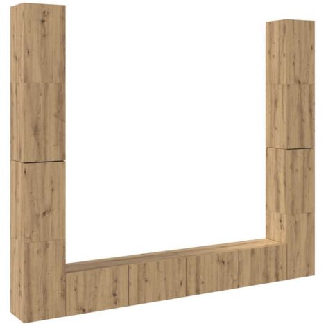 vidaXL Mobili TV a Parete 6 pz Rovere Artigianale Legno Multistrato