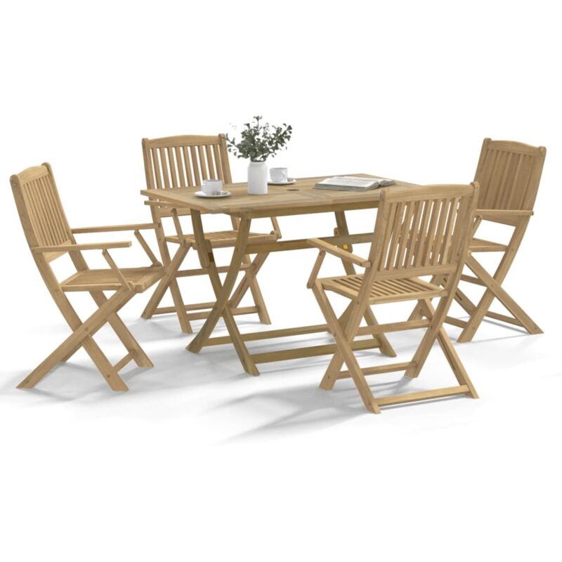 vidaXL Ensemble à manger de jardin 5 pcs Bois d'acacia solide