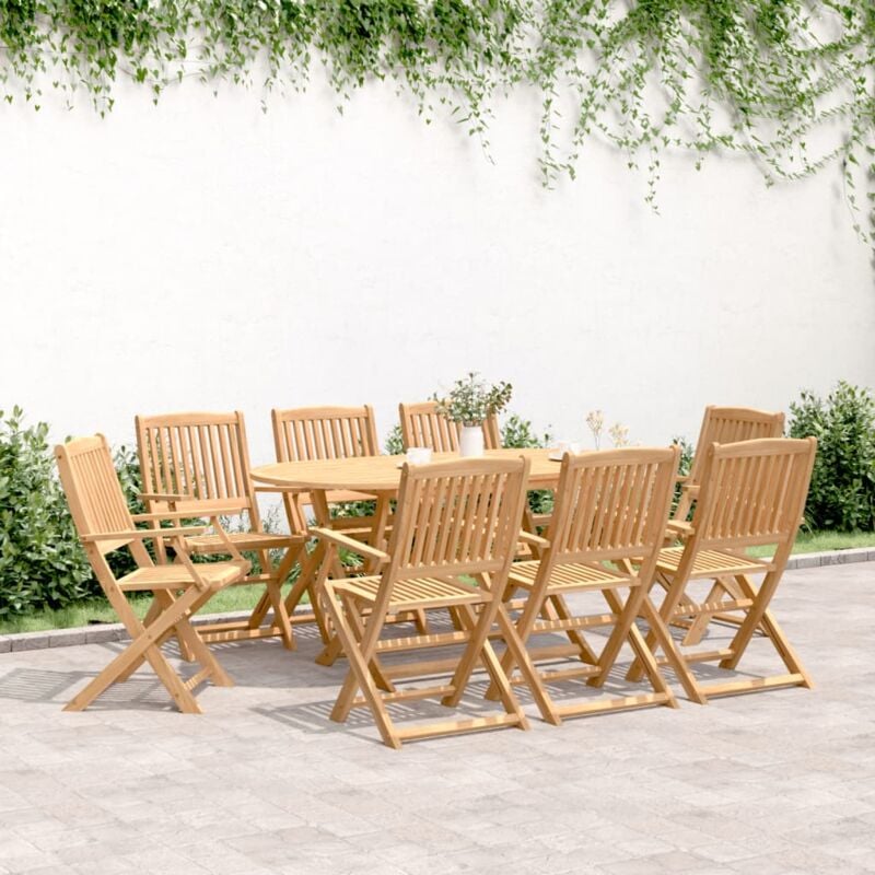 Ensemble à manger de jardin 9 pcs bois d'acacia solide vidaXL
