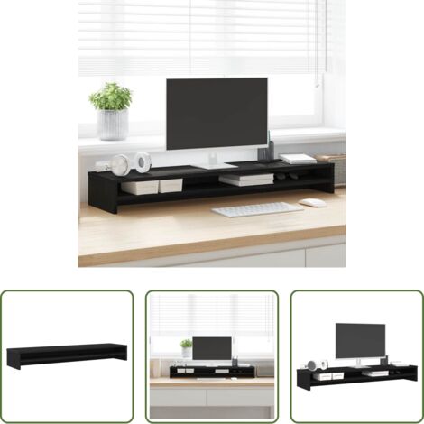 vidaXL Monitor stand -  Supporto per Monitor Rovere Nero 100x24x13 cm in Legno Agglomerato