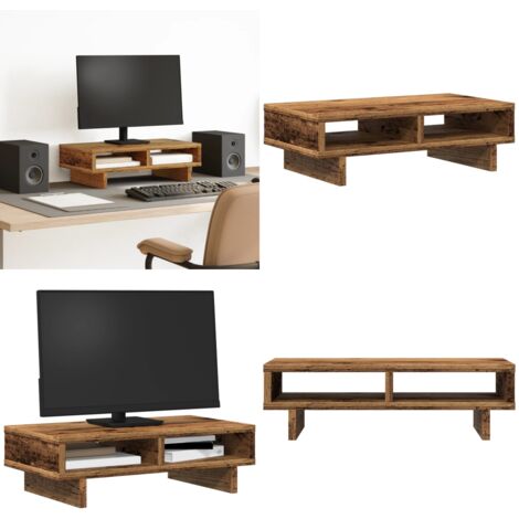 vidaXL Monitorständer Altholz-Optik 50x27x15 cm Holzwerkstoff