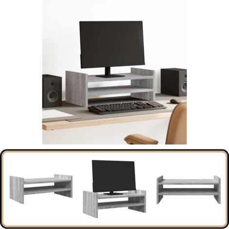 vidaXL Monitorständer Grau Sonoma 50x27x20 cm Holzwerkstoff